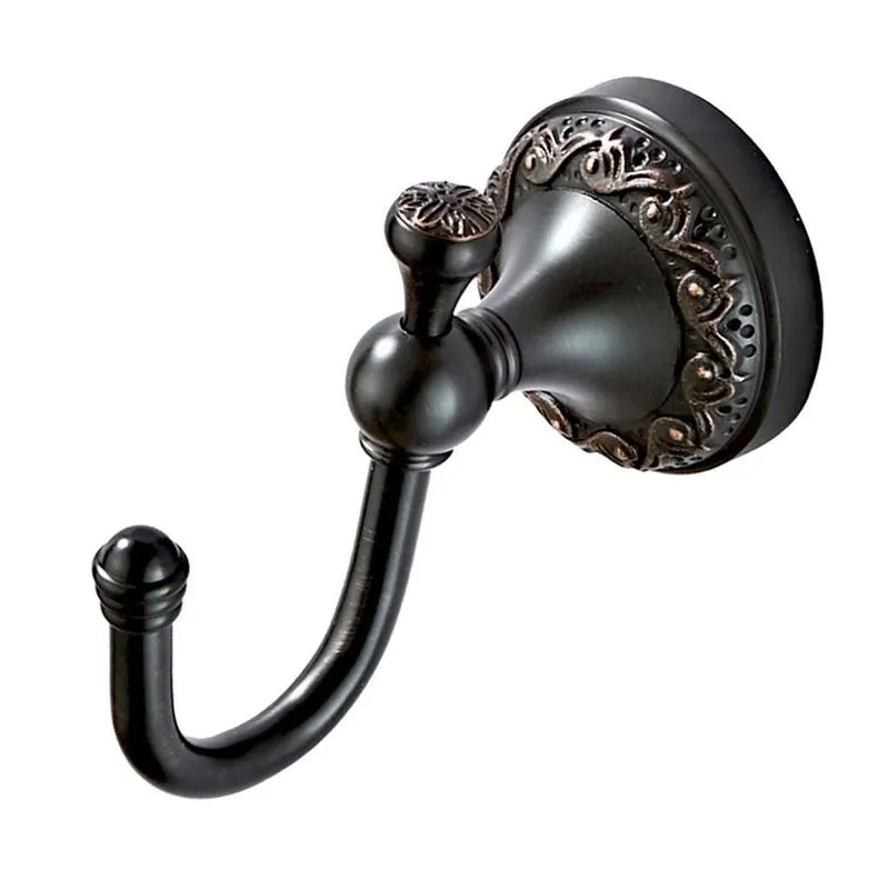 Brass Bathroom Hareware Robe Hooks Brass Hanging Hook Preto
