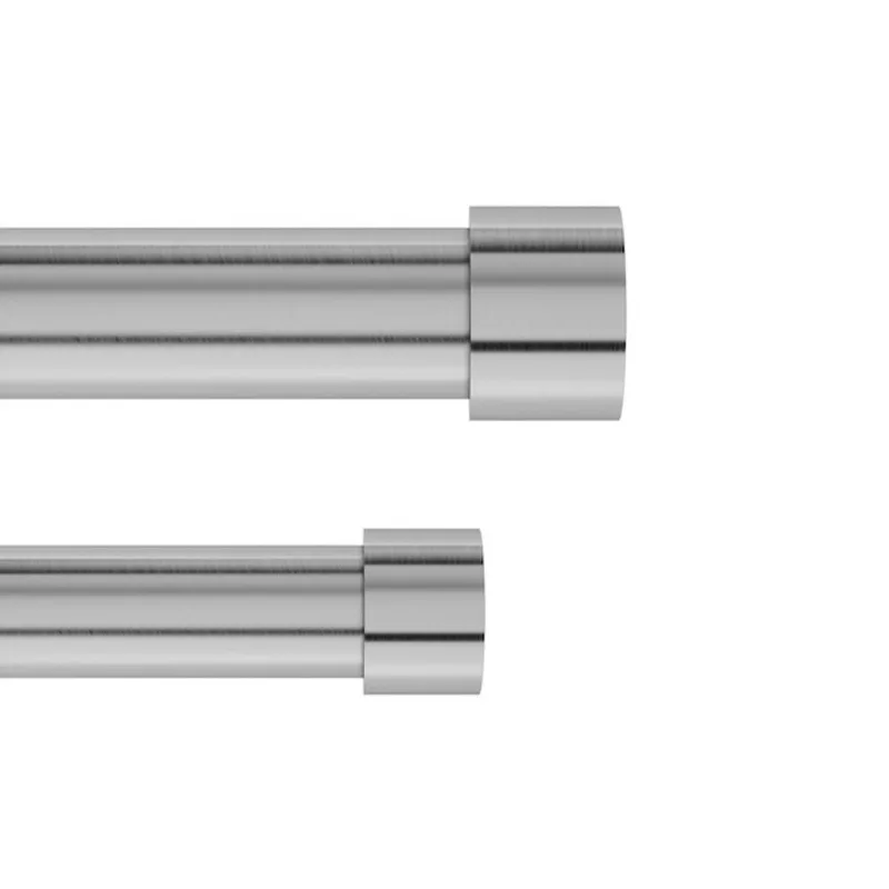 Umbra Cappa Stainless Steel Double Curtain Rod - Nickel - 66 to 120-in