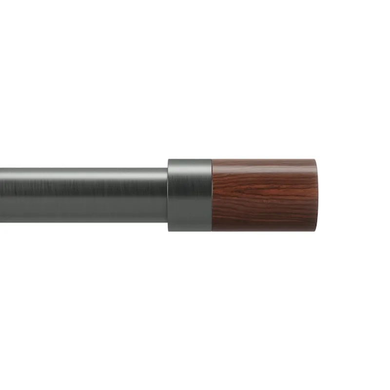 Umbra Blok Stainless Steel Curtain Rod - Gunmetal Grey - 36 to 72-in