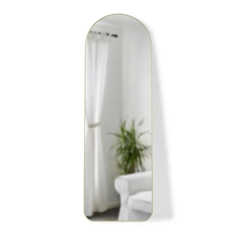 Umbra Hubba 20-in x 62-in Arch Brass Bevelled Floor Mirror