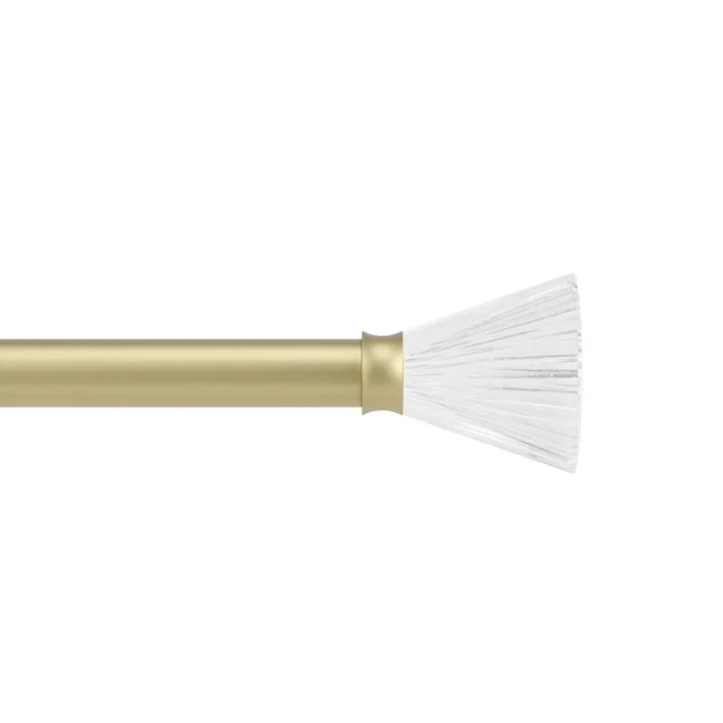 Umbra Tutu Stainless Steel Curtain Rod - Gold Finish - Glass Finials - 42 to 120-in