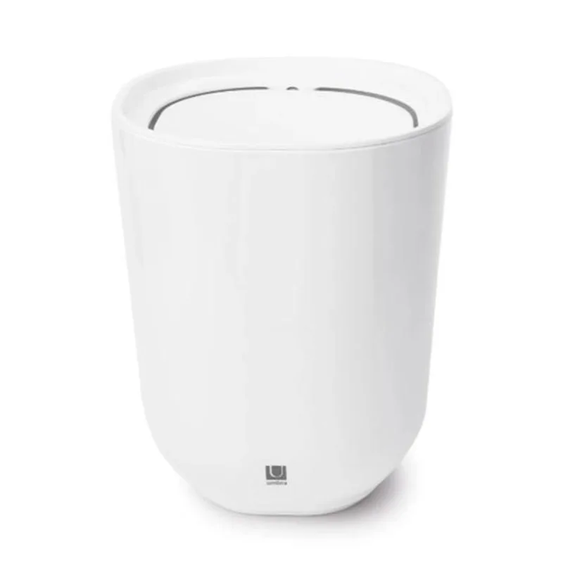 Lixeira em plástico com tampa basculante Umbra Step 6,6 litros branco