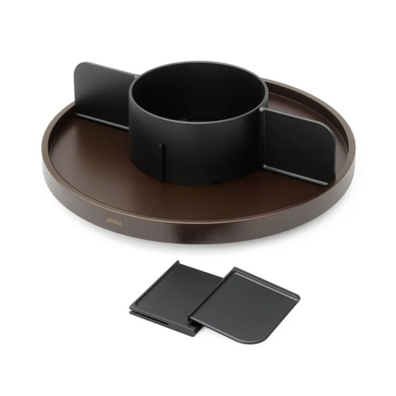 Umbra Bellwood 12-in Wood/Metal Lazy Susan - Black/Walnut
