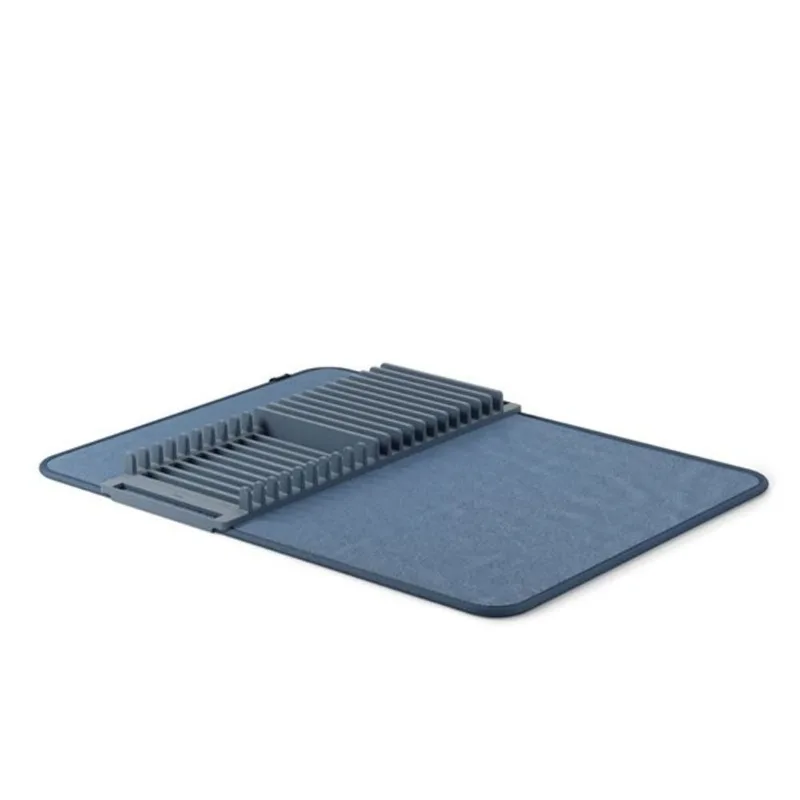 Umbra UDry Plastic and Microfibre Dish Rack with Drying Mat - Blue