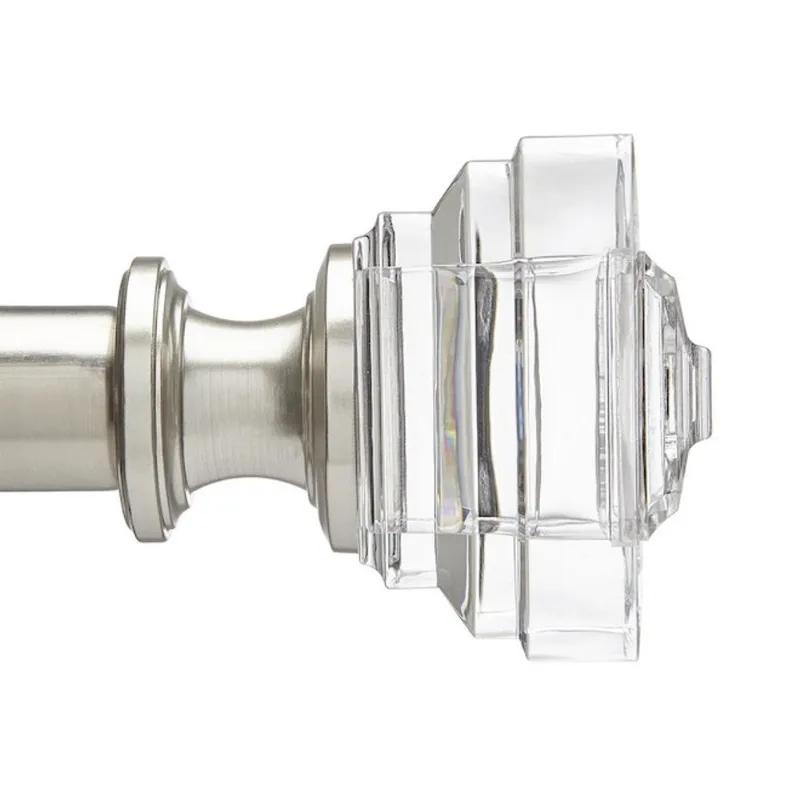 Allen + Roth Silver 1-Pack - 36 to 72-in - Steel - Nickel Finish Adjustable Curtain Rod