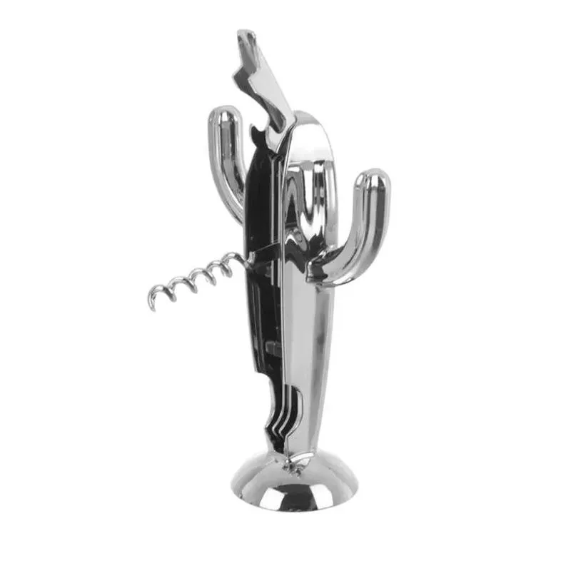 Abridor De Garrafas/saca- Rolhas Cactus Spike Prata