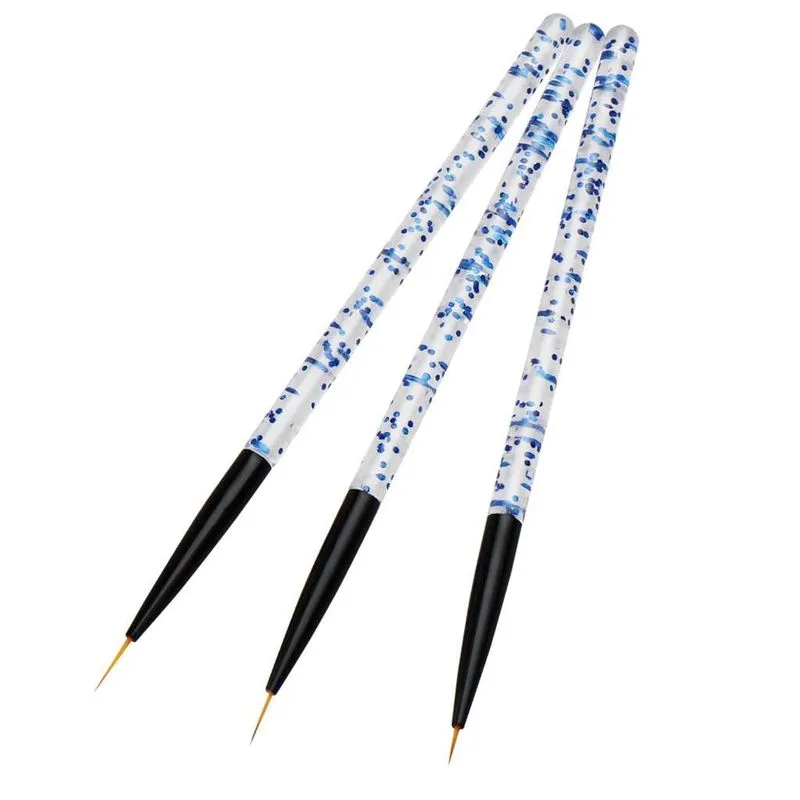 3x Escova De Pincel De Pintura Em Gel Uv Para Escova Nail Art Para