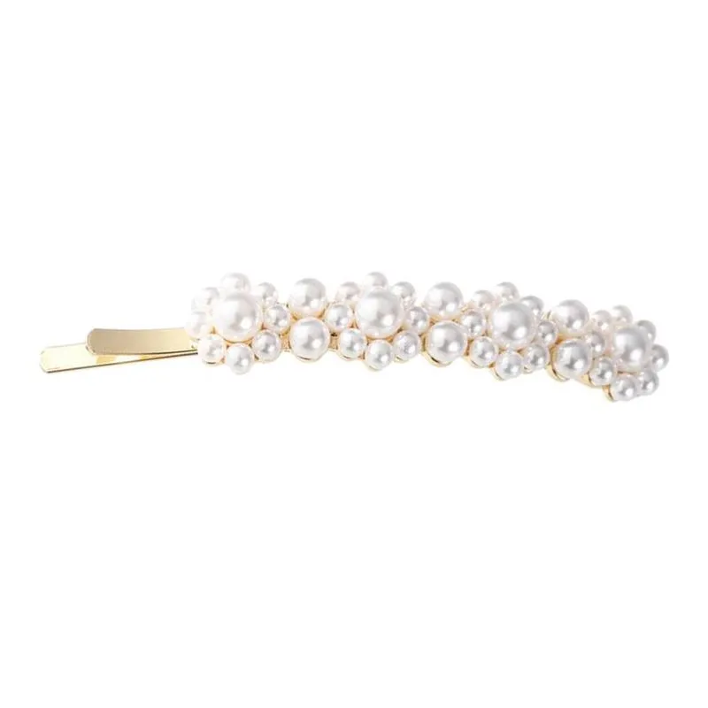 Pin De Cabelo Feminino Falso Pérolas Coreano Braçadeira De Grampo De Cabelo Deslizante