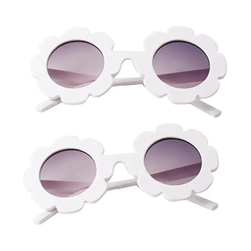 2x Óculos De Sol Adoráveis Para Meninas Moldura Plástica Macia Para Criança