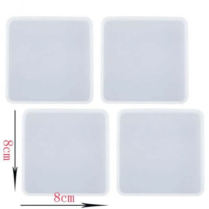 4x Silicone Mold Square Resin Mold Para Diy Coaster Display