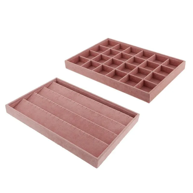 2x Brincos De Anel Colar Jóias Display Organizador Caixa Bandeja
