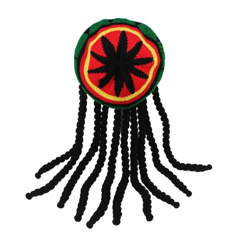 Gorro De Malha Jamaicano Reggae Dreadlocks Peruca Trança Boné