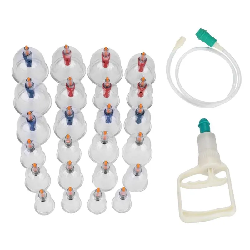 24 Xícaras De Chinese Vacuum Cupping Body Massage Therapy Health