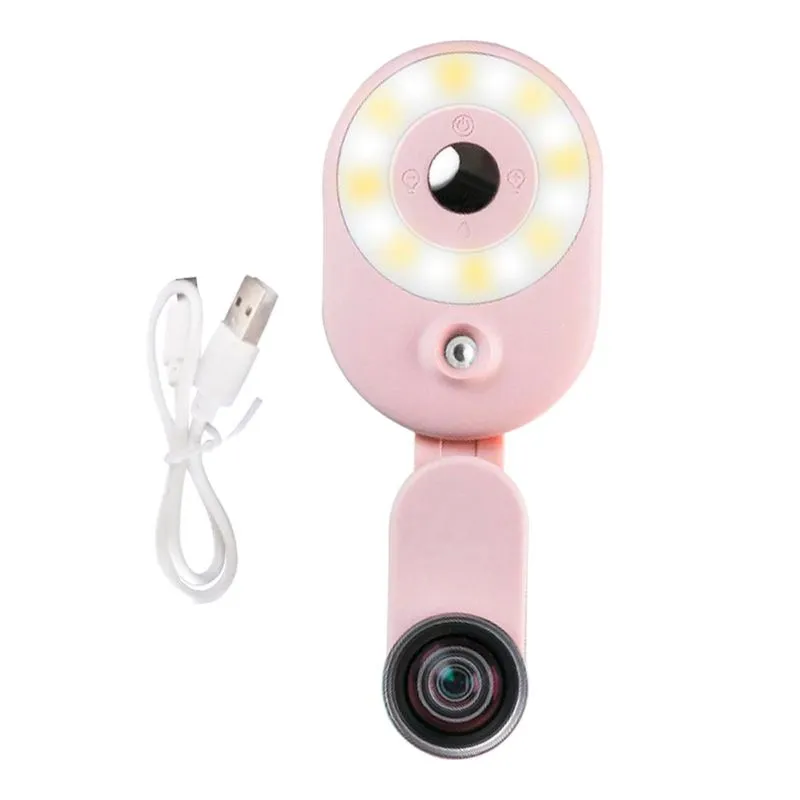 Umidificador Mini Beauty Led Selfie Light Spa Para Celular