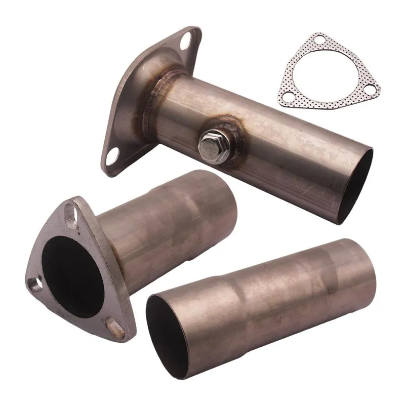 3 Peças De 2,5"conjunto De Conversor De Tubo De Escape Cat Ajustável Para