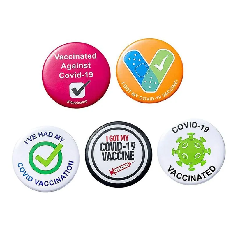 5/conjunto Metal Criativo Vaccinaton Pino Lapela Emblemas De Pano Engraçado