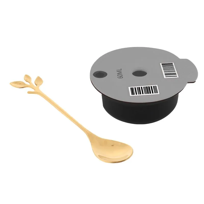 Cápsula De Café Pp Com Tampa De Slicone Para 60 Ml Com Colher