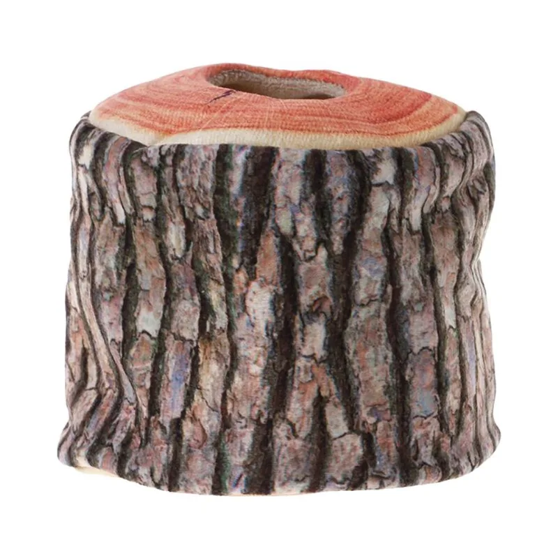 1 Peça De Caixa De Lenço De Papel Imitação De Casca De Árvore Estojo De Suporte De Guardanapo Macio