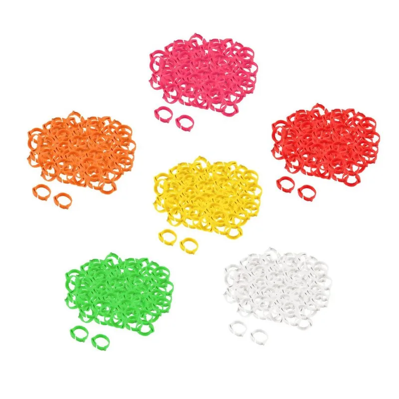 600x Anéis De Perna De Frango 001-100 Clipes De Pulseira De Pintos De Pato