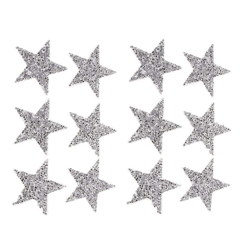 12 Peças De Ferro Estrela De 5 E 6 Cm Em Remendos Para Camiseta De Roupas Diy