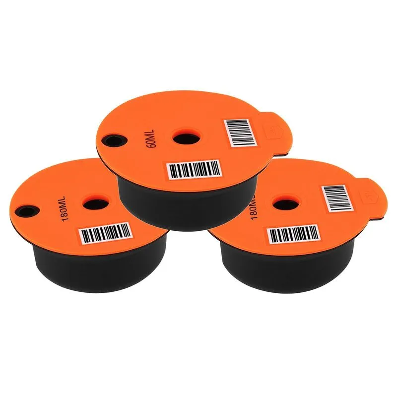 3x Cápsulas De Café Pp Reutilizáveis Tampa Slicone Para Tassimo
