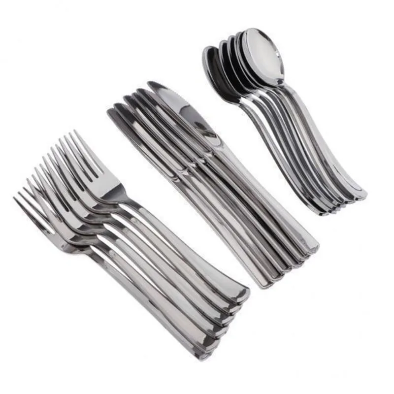 Garfos De Talheres De Plástico Descartáveis Grandes 3x18 Pçs/lote