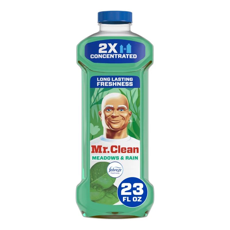 Mr. Clean Meadows and Rain Scent Concentrated All Purpose Cleaner Liquid 23 oz, Pack of 6