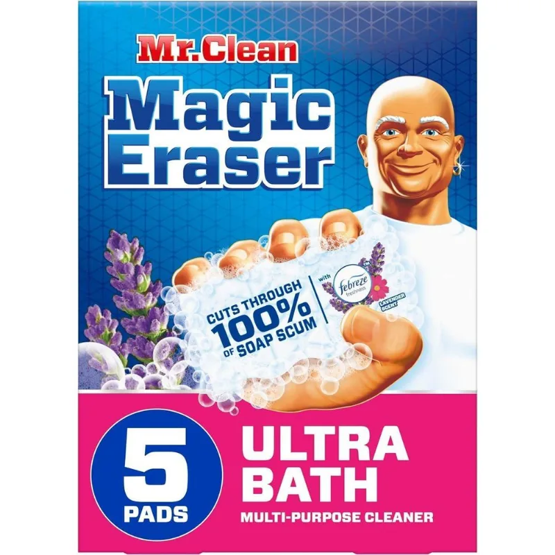 Mr. Clean Ultra Esponja Limpeza Banheiro Lavanda -5 Unidades