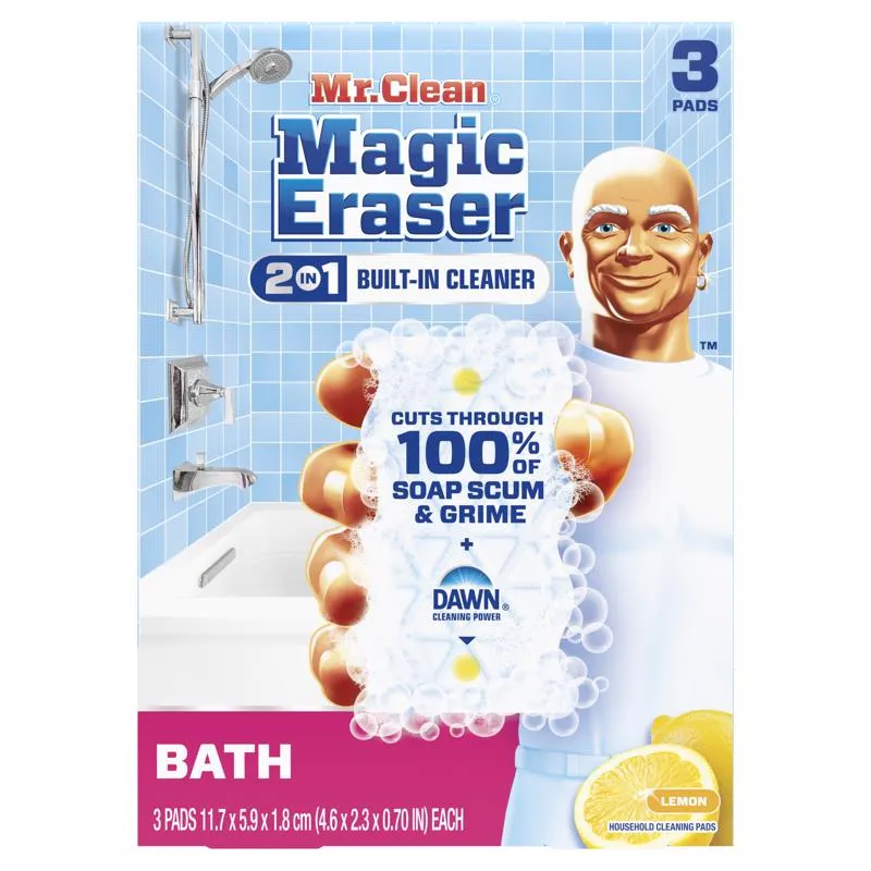 Pacote Com 3 Almofadas De Limpeza Mr. Clean Magic Eraser Non-scratch