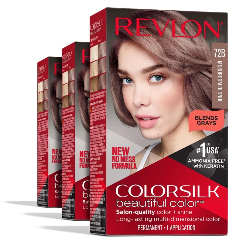 Tintura De Cabelo Revlon Colorsilk Permanent Blonde, Capa 100% Cinza