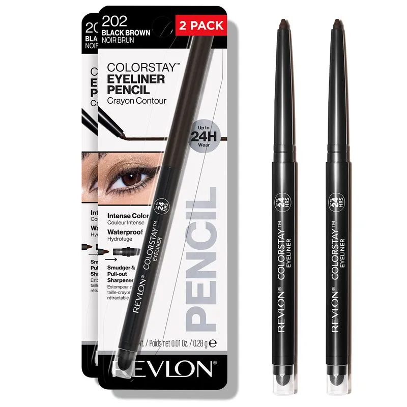 Lápis Delineador Revlon Colorstay Waterproof 202 Preto Marrom