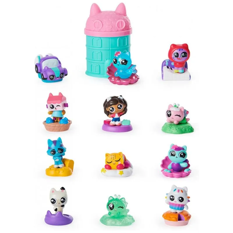 Casa da Gabbys e sua Turma em Miniatura, 12 Peças para Crianças a partir de 3 anos, GABBYS DOLLHOUSE, Rosa 110v