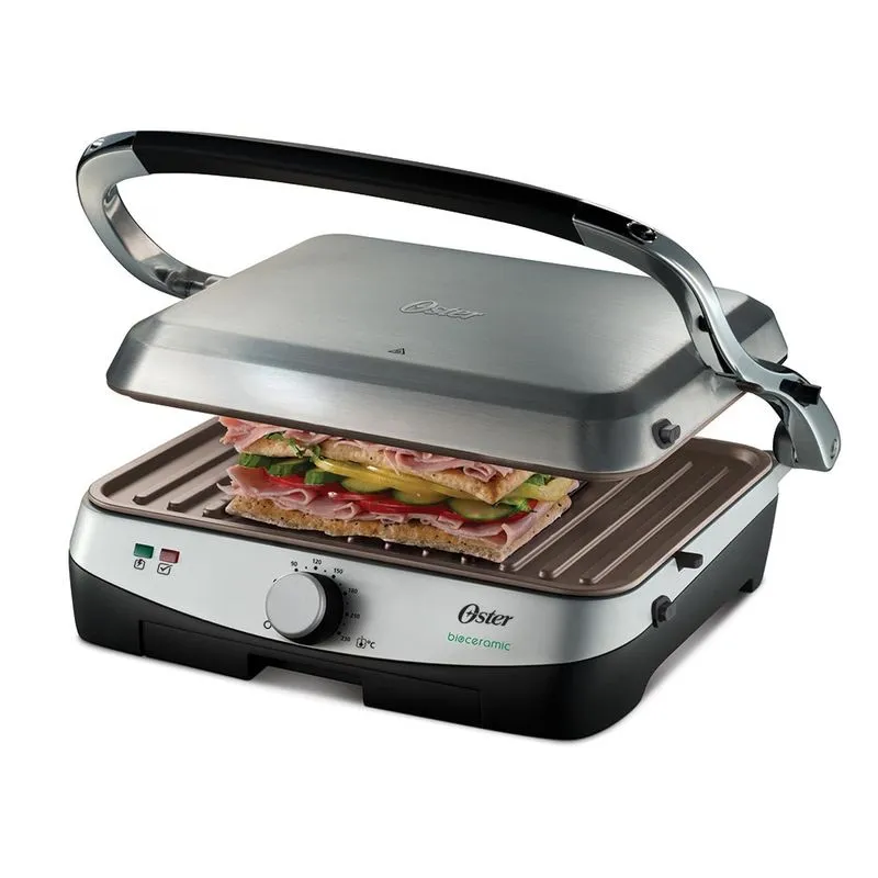 Parrilla y Panini Oster® revestimiento Bioceramic® CKSTPA4881