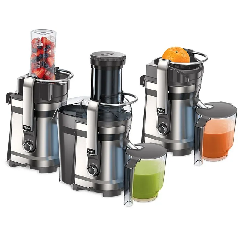 Oster® Extractor de Jugos, Multi-zumo 3 en 1, con Tecnología de Autolimpieza, Plateado, FPSTJE318C
