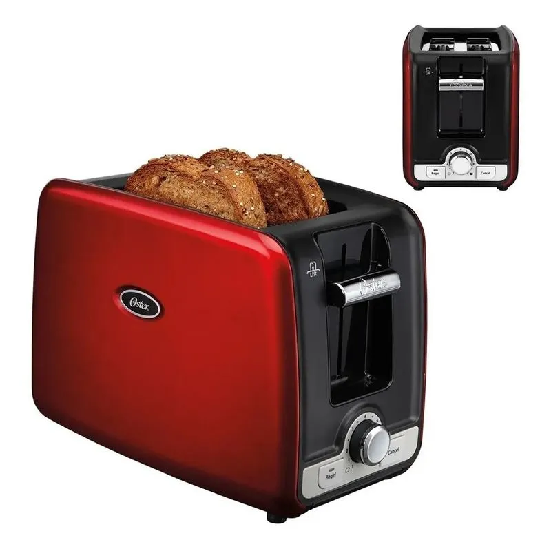 Torradeira Square Retro Toaster Vermelha 840w/680w Oster 110v/220v