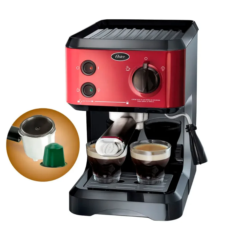 Cafetera Oster Expresso y Cappuccino BVSTECMP65R Rojo