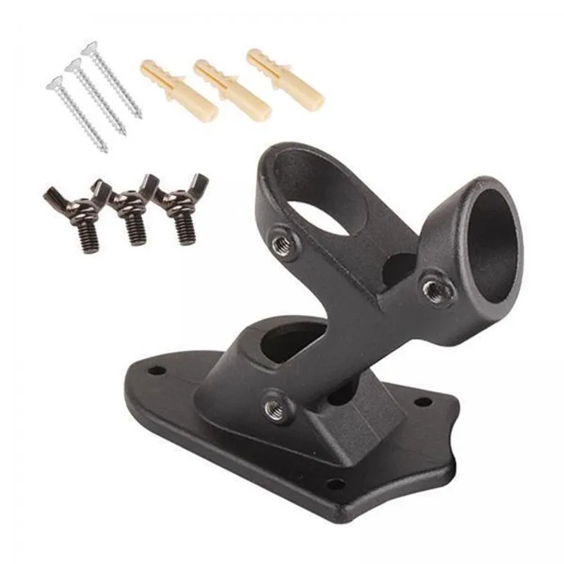 2xflag Pole Display Bracket Alumínio Garden Wall Mount Base
