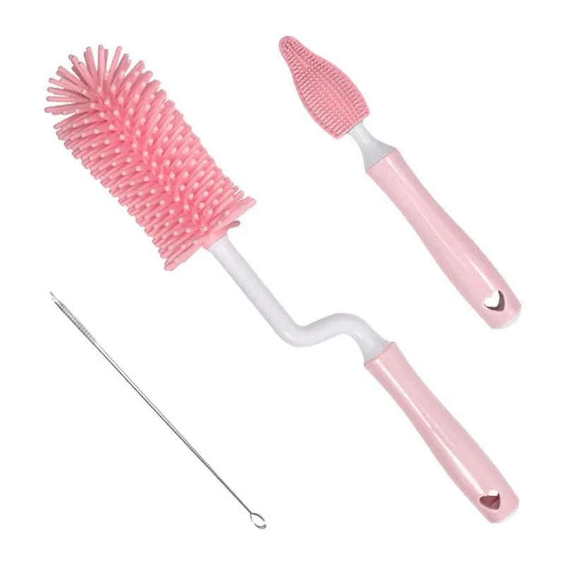 Escova De Mamadeira De Silicone Com Rotação De 360 Graus