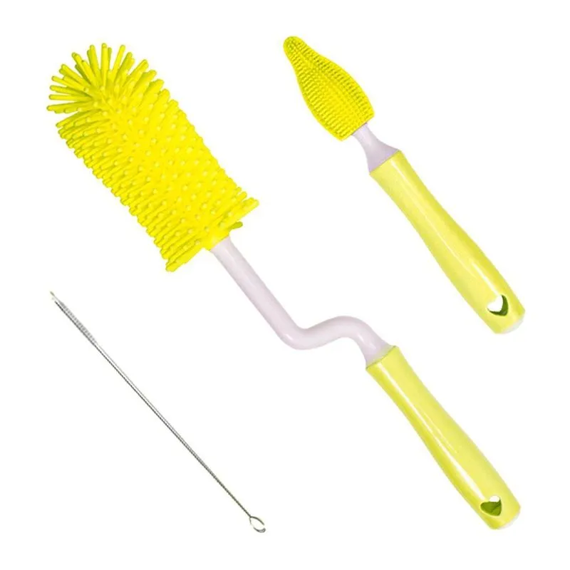 Escova De Mamadeira De Silicone Com Rotação De 360 Graus