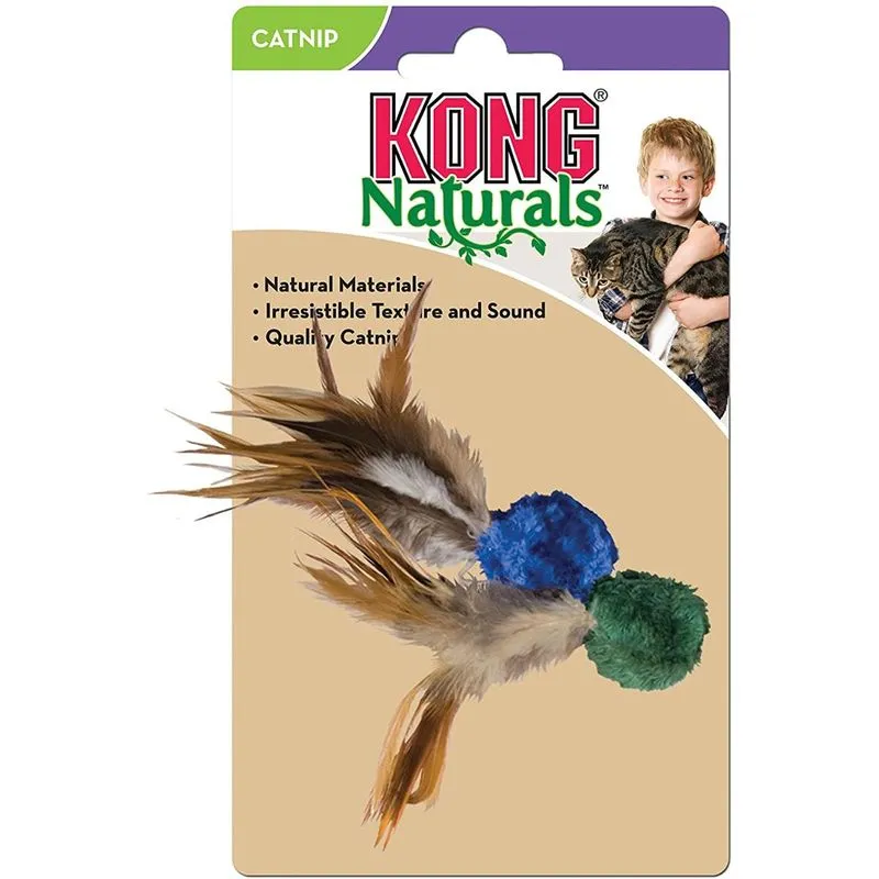 KONG CRINKLE BALL W/ FEATHERS 2PK (CC4) - UN