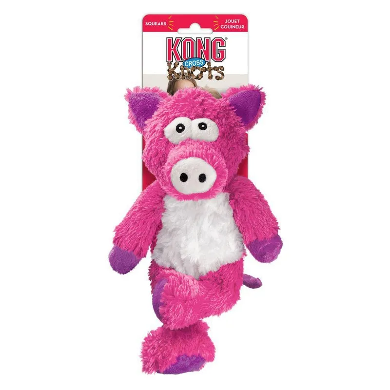 Pelúcia Kong Cross Knots Pig Medio/Grande Para Cães
