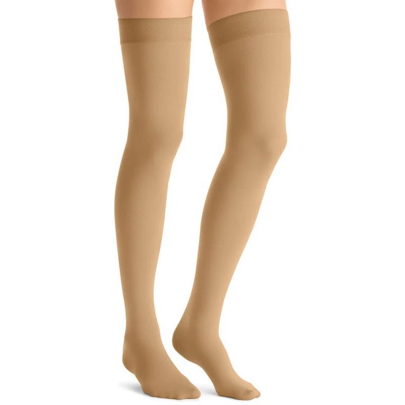JOBST® Opaque Women's Thigh High 30-40 mmHg w/ Silcone Dot Top Band Medium / Standard / Honey