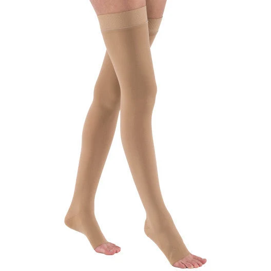 JOBST® Relief Thigh High 15-20 mmHg w/ Silicone Top Band , Open Toe X-Large / Petite / Beige