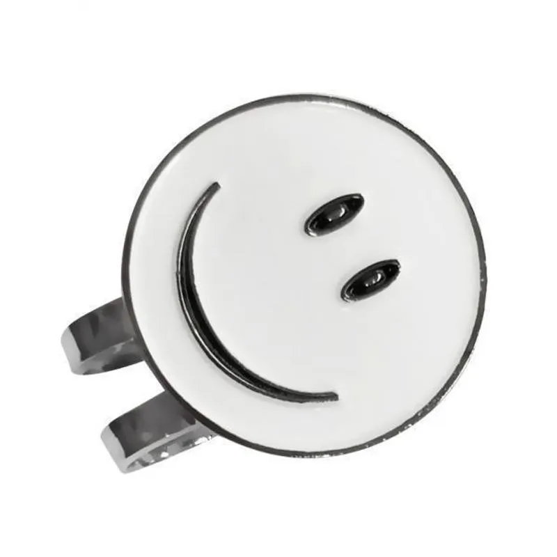 Marcador De Bola De Golfe 10xwhite Smile Face Com Clipe De Chapéu Magnético