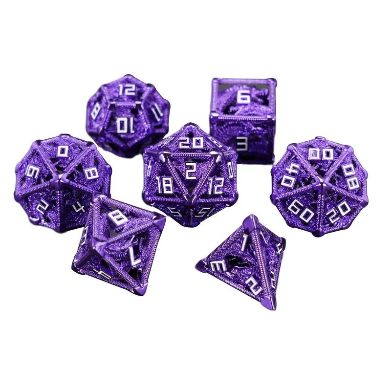 Dados Poliédricos De Metal Multifacetados Para A Função De Jogos De Tabuleiro Dnd