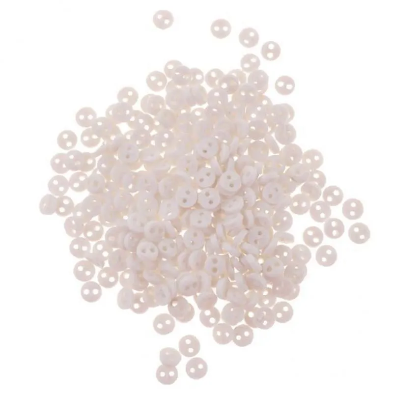 5x Conjunto De 300 Peças 4mm 2 Furos Mini Botões Redondos Boneca Diy