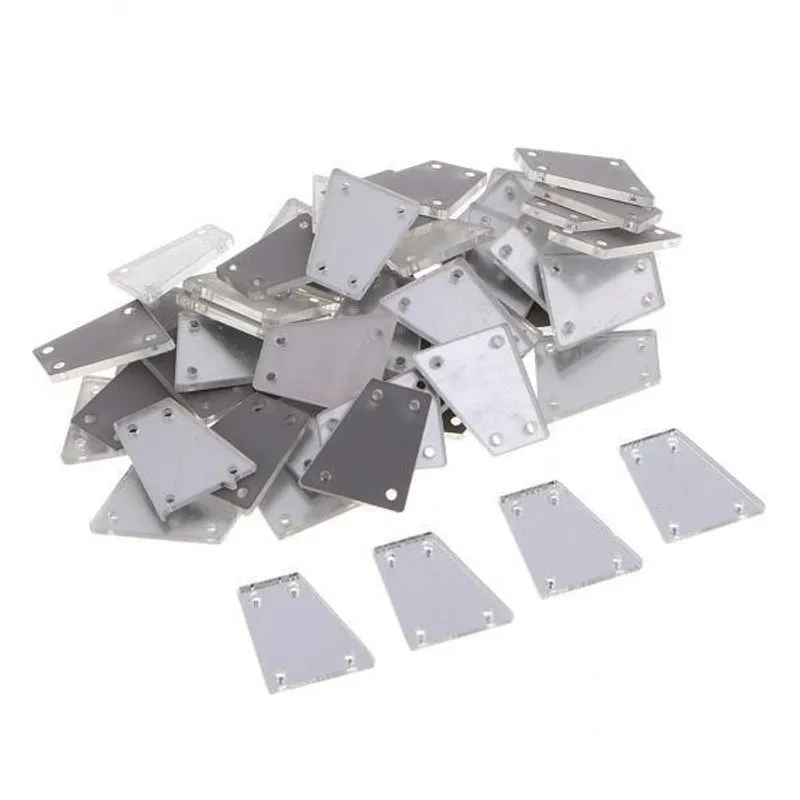 2x50 Pçs Costura Em Acrílico Espelho De Cristal De Strass Flatback