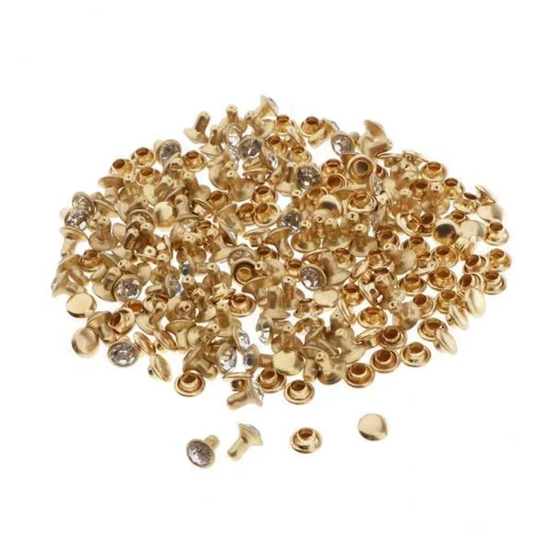 2x100x Rebites De Cristal Com Tampa Dupla Rebites Bolsas De Reparo Roupas