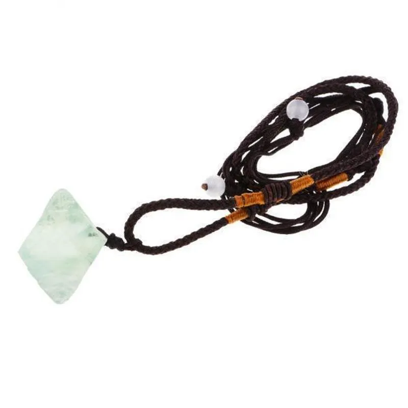 7xcristal De Fluorita De Colar Pingente De Minério De Pedra Natural