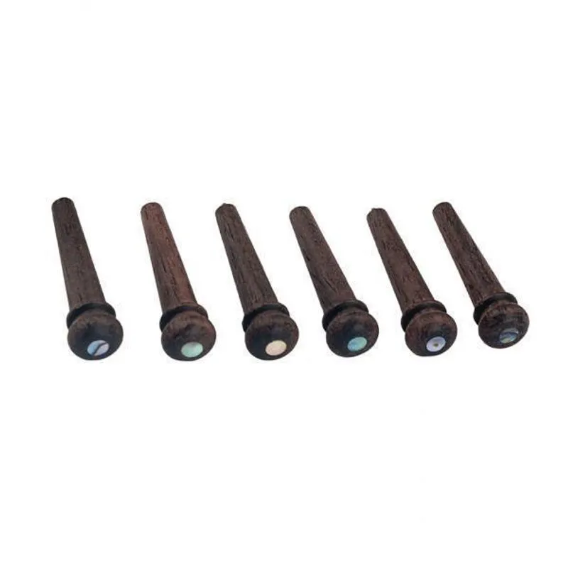3x6 Peças De Alfinetes De Corda De Ponte De Guitarra De Pau-rosa Com Verde